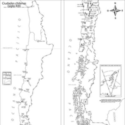 Mapa ciudades de Chile siglo XIX