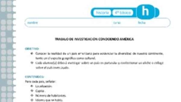 Trabajo de investigación "Conociendo América"