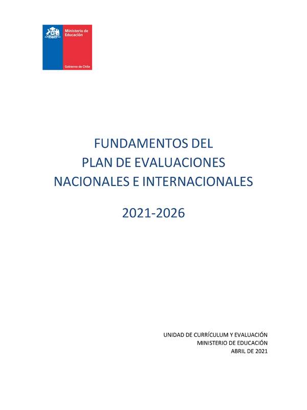 Fundamentos Plan de Evaluaciones Nacionales e Internacionales 2021-2026