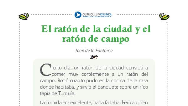 El ratón de la ciudad y el ratón de campo