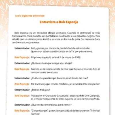 Entrevista Bob Esponja