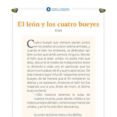 El León y los cuatro bueyes