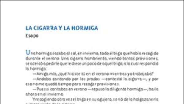 La cigarra y la Hormiga