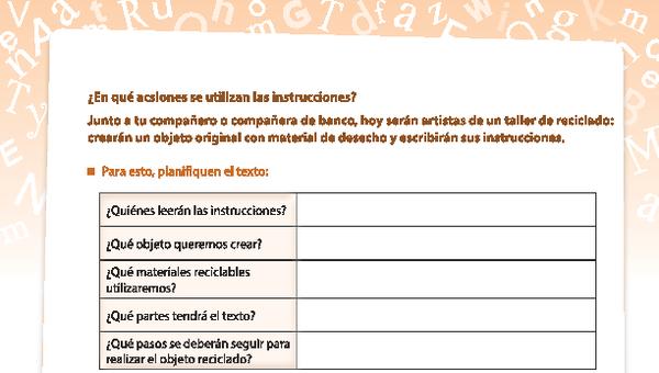 Instrucciones escritas