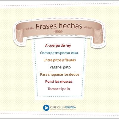 Frases hechas - Curriculum Nacional. MINEDUC. Chile.