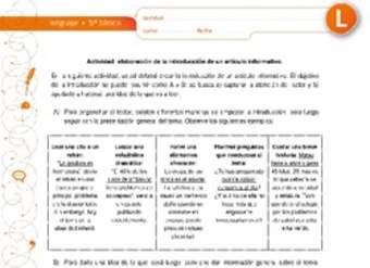 Elaboración de la introducción de un artículo informativo