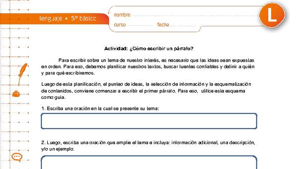 ¿Cómo escribir un párrafo?