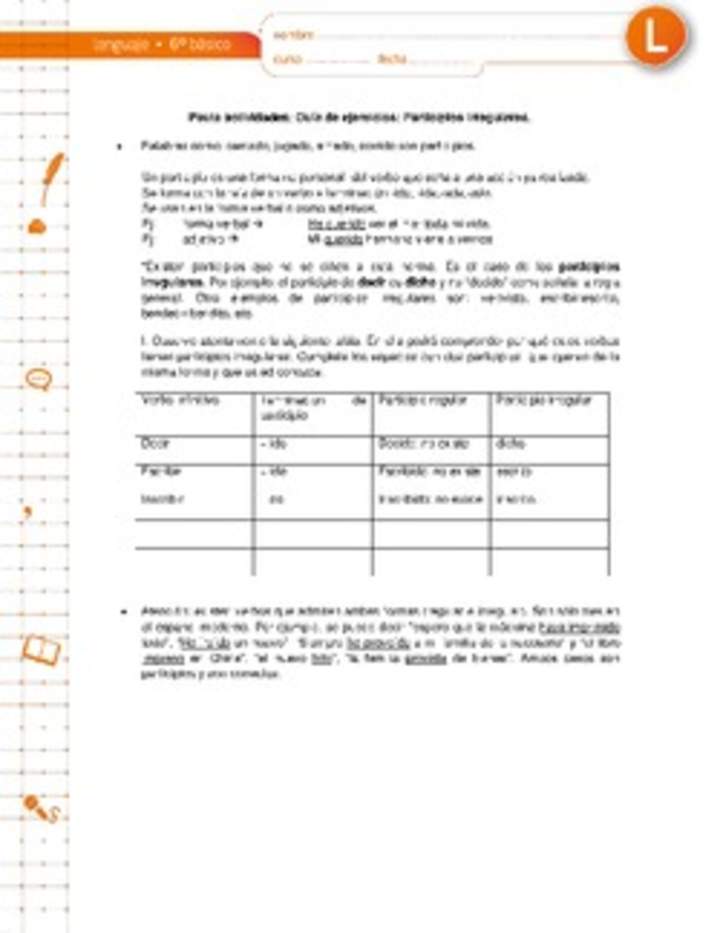 Participios irregulares