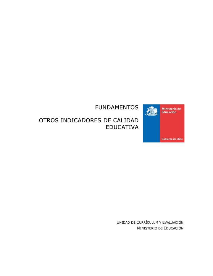 Fundamentos - Otros indicadores de calidad educativa