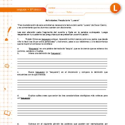 Vocabulario "Lucero"
