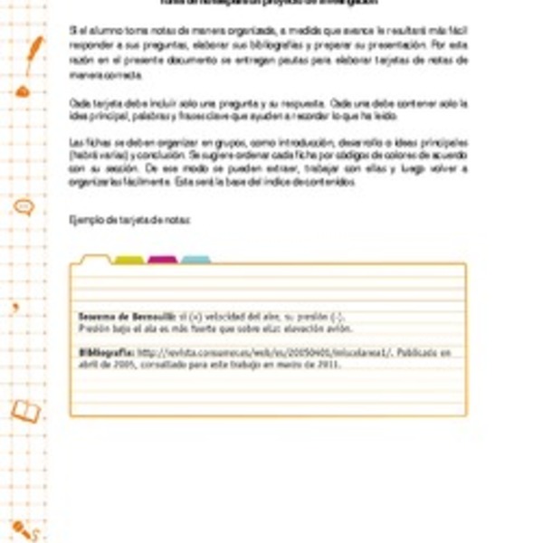 Toma de notas para un proyecto de investigación