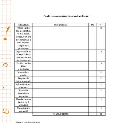 Pauta para la evaluación de una disertación