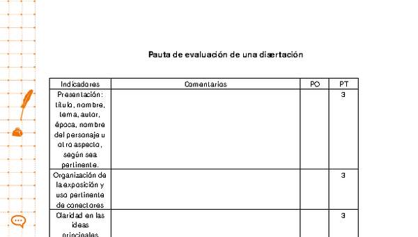 Pauta para la evaluación de una disertación