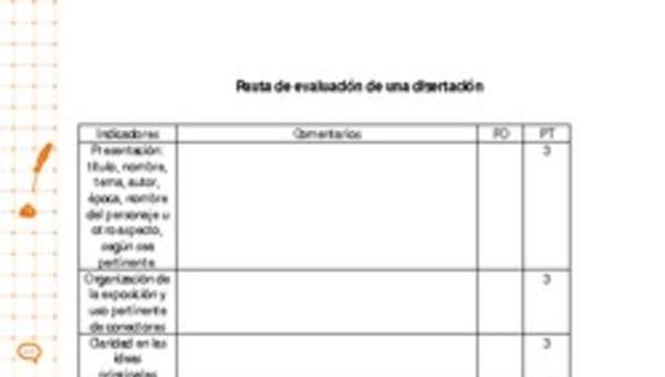 Pauta para la evaluación de una disertación