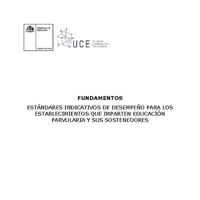 Fundamentos de Estándares Indicativos de Desempeño para Establecimientos de Educación Básica y Media (Vigente)