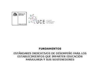 Fundamentos de Estándares Indicativos de Desempeño para Establecimientos de Educación Básica y Media (Vigente)