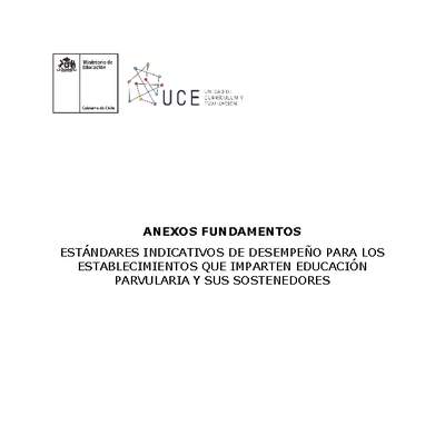 Anexo de Estándares Indicativos de Desempeño para los establecimientos que imparten Educación Parvularia y sus Sostenedores