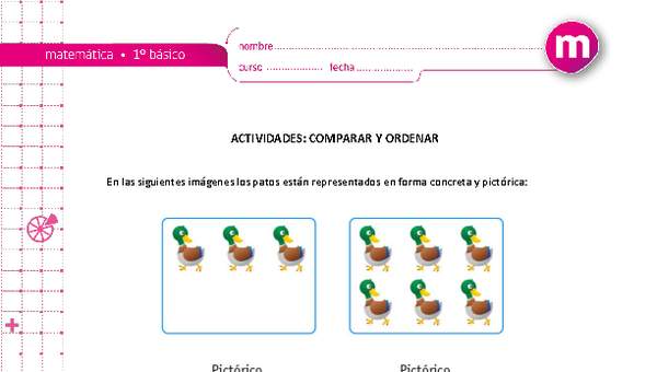 Comparar y ordenar números del 0 al 10