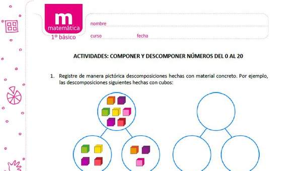 Componer y descomponer cantidad de elementos del 0 al 20