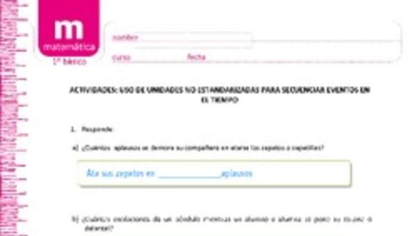 Uso de unidades no estandarizadas para secuenciar eventos en el tiempo