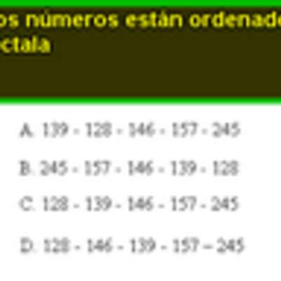 Ordenar números menores a mil, de menor a mayor