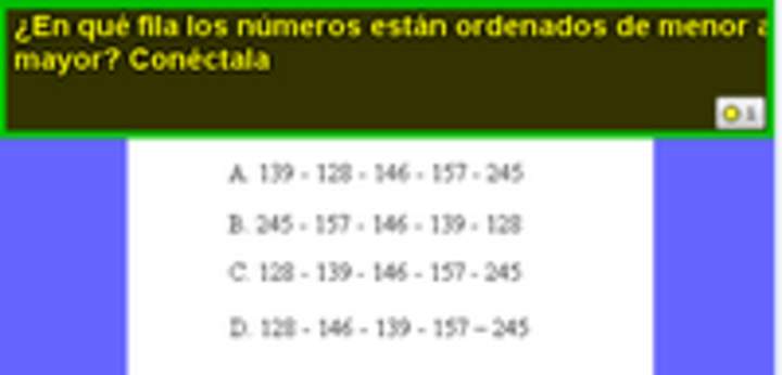 Ordenar números menores a mil, de menor a mayor