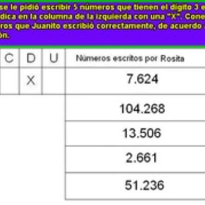 Identificar números con el dígito 3 en el lugar de las decenas