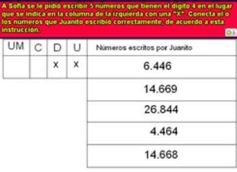 Identificar números con el dígito 4 en el lugar de las decenas y unidades