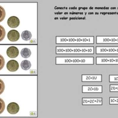 Descomponer cantidad de dinero en unidades, decenas y centenas