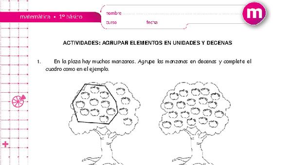 Agrupar elementos en unidades y decenas