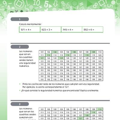 Resolución de problemas que involucra regularidades numéricas en tablas Resolución de problemas que involucra regularidades numéricas en tablas