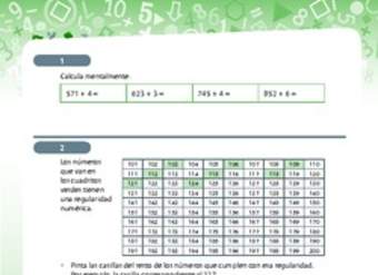 Resolución de problemas que involucra regularidades numéricas en tablas