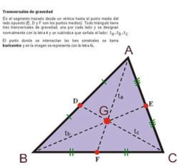 Las transversales de gravedad y el baricentro