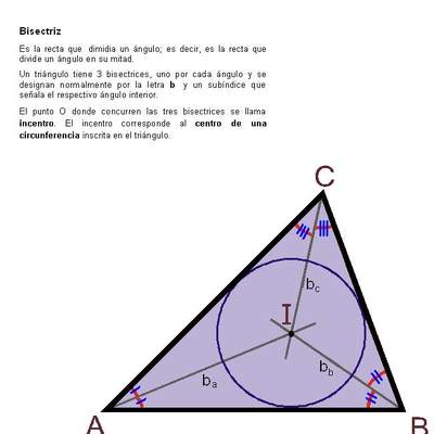 Bisectrices e incentro