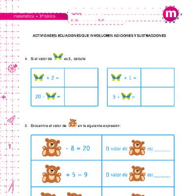 Ecuaciones que involucren adiciones y sustracciones