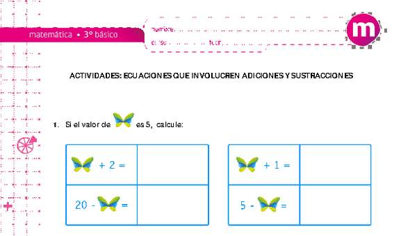 Ecuaciones que involucren adiciones y sustracciones