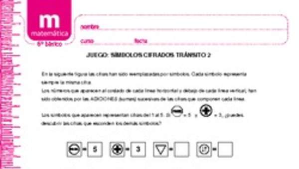 Juego: símbolos cifrados tránsito 2