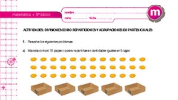 Divisiones como reparticiones y agrupaciones en partes iguales