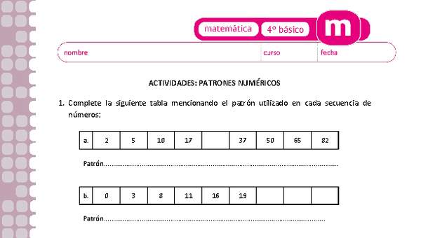 Patrones numéricos