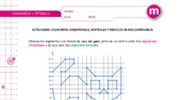 Segmentos horizontales, verticales y oblicuos en ejes cartesianos