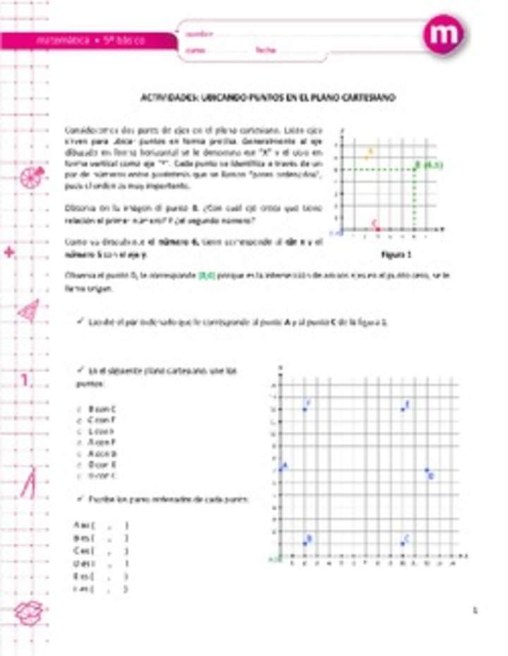 Ubicando puntos en el plano cartesiano