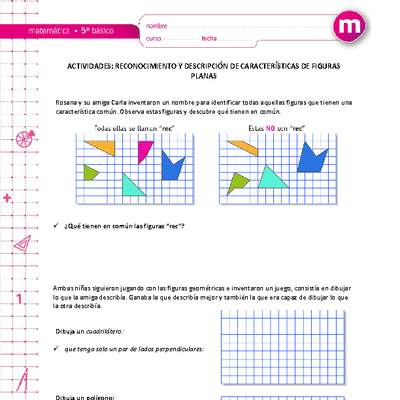 Reconocimiento y descripción de características de figuras planas Reconocimiento y descripción de características de figuras planas