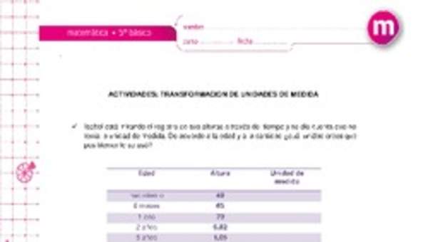 Transformación de unidades de medida (II)