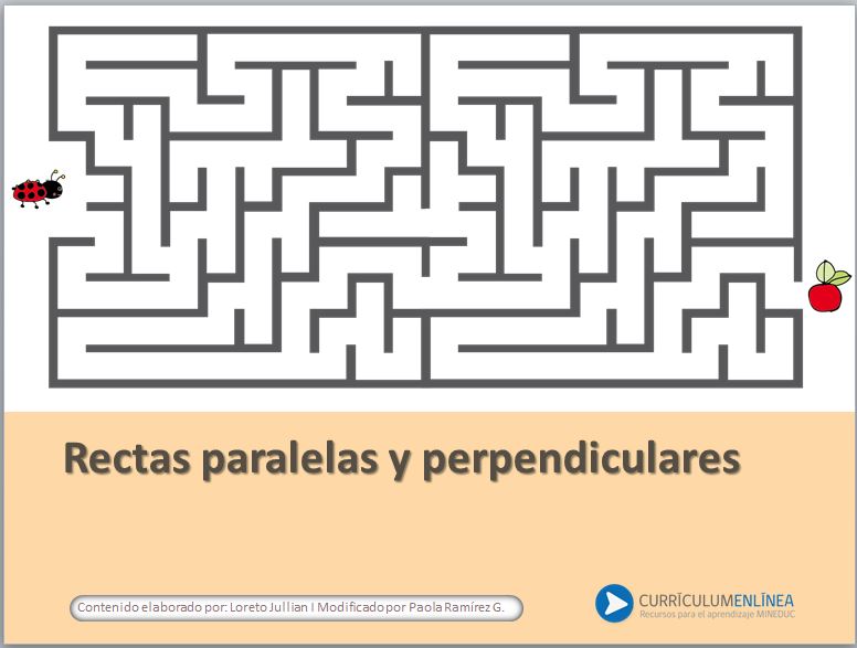 Rectas paralelas y perpendiculares - Curriculum Nacional. MINEDUC. Chile.