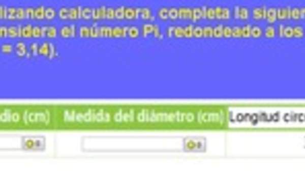 Cálculo de la medida del radio y del diámetro a partir de la medida de la longitud de una circunferencia