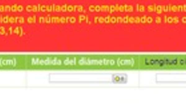 Cálculo de la medida del diámetro y perímetro de una circunferencia a partir de la medida del radio