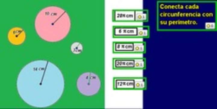 Unir circunferencias con perímetros (III)