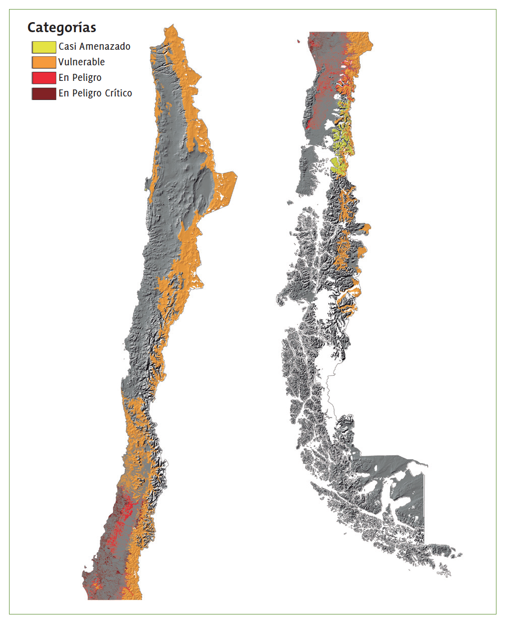 Estado de conservación de los ecosistemas terrestres de Chile (2017)