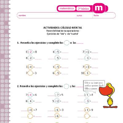 Cálculo mental y reversibilidad de las operaciones