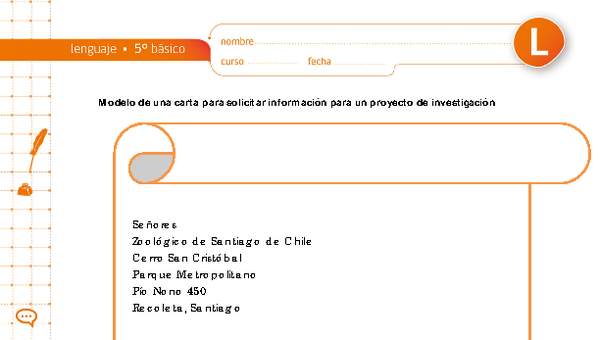 Modelo de una carta para solicitar información para un proyecto de investigación